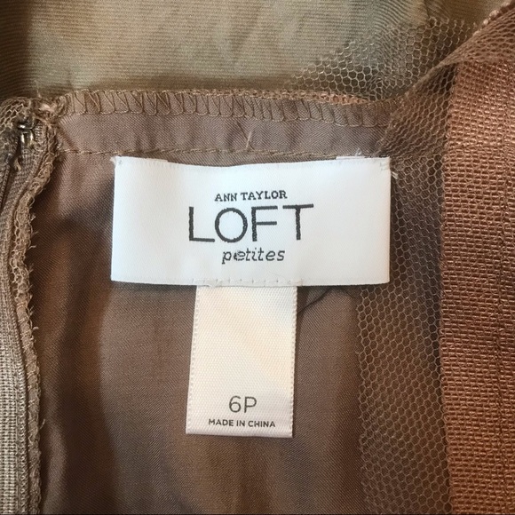 LOFT Ann Taylor Dress, Petite, NWOT (New Without Tags), Ribbons and Mesh, Bronze - Picture 12 of 16